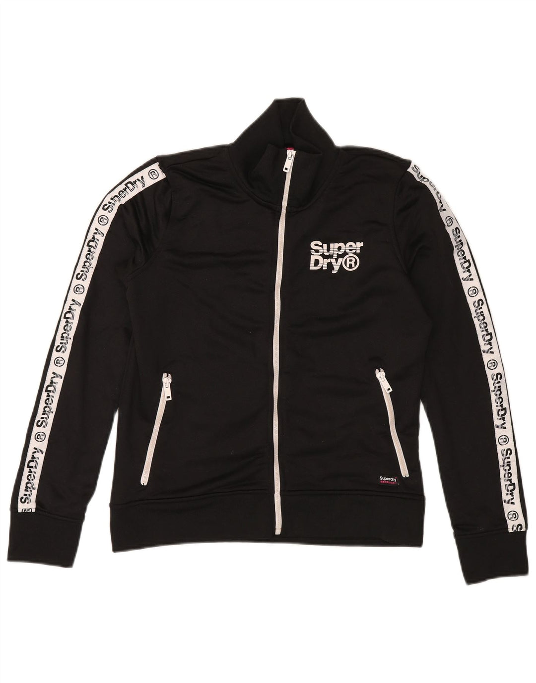 SUPERDRY Chaqueta superior de chándal para mujer UK 44 Medium Black Colourblock