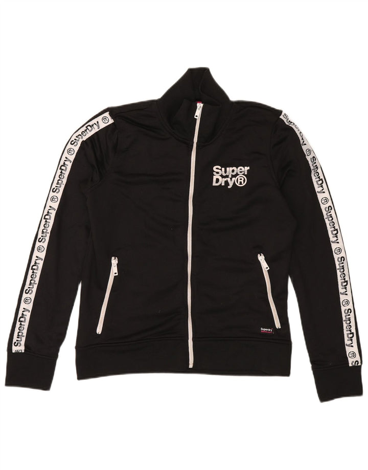 SUPERDRY Chaqueta superior de chándal para mujer UK 44 Medium Black Colourblock