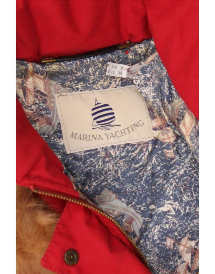 Marina Yachting Abrigo acolchado extragrande con capucha para mujer, talla 40, talla M, color rojo