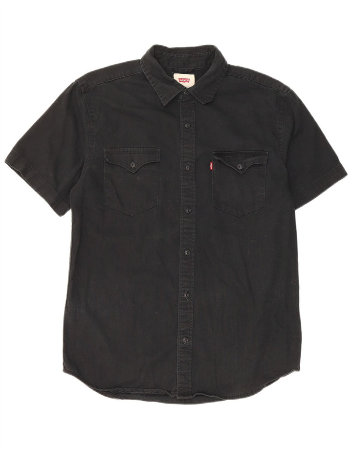 Camisa Levi's Hombre Manga Corta Small Algodón Negro