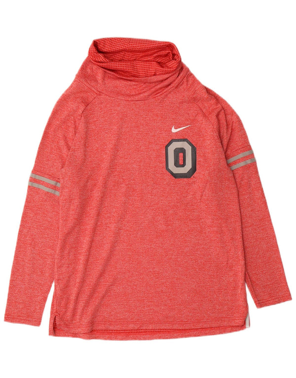 NIKE Womens Ohio State Buckeyes Graphic Top Long Sleeve UK 16 Large Red