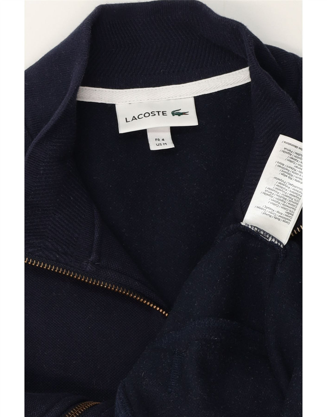 LACOSTE Chaqueta superior de chándal para hombre Talla 4 Mediana Azul marino Algodón