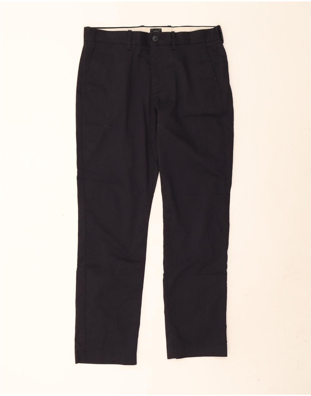 J. Crew Pantalón chino recto elástico para hombre W31 L30 Poliéster azul marino