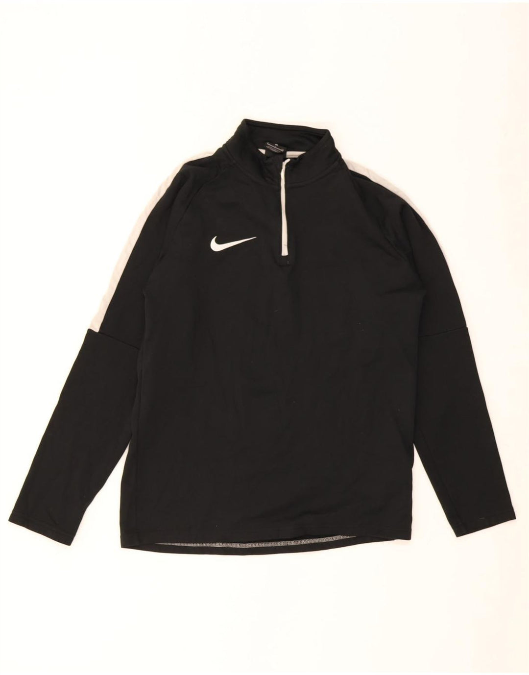 Nike Dri Fit Sudadera con cuello y cremallera para hombre, talla pequeña, color negro