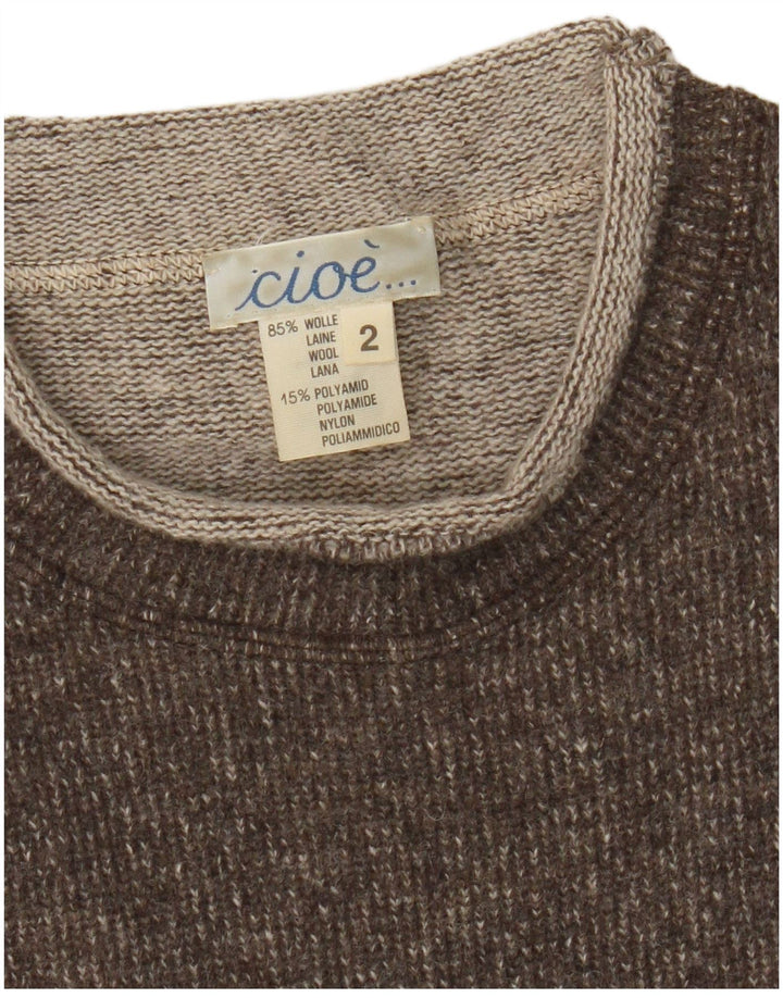 CIOE Chaleco para mujer Camiseta sin mangas UK 12 Lana moteada marrón medio