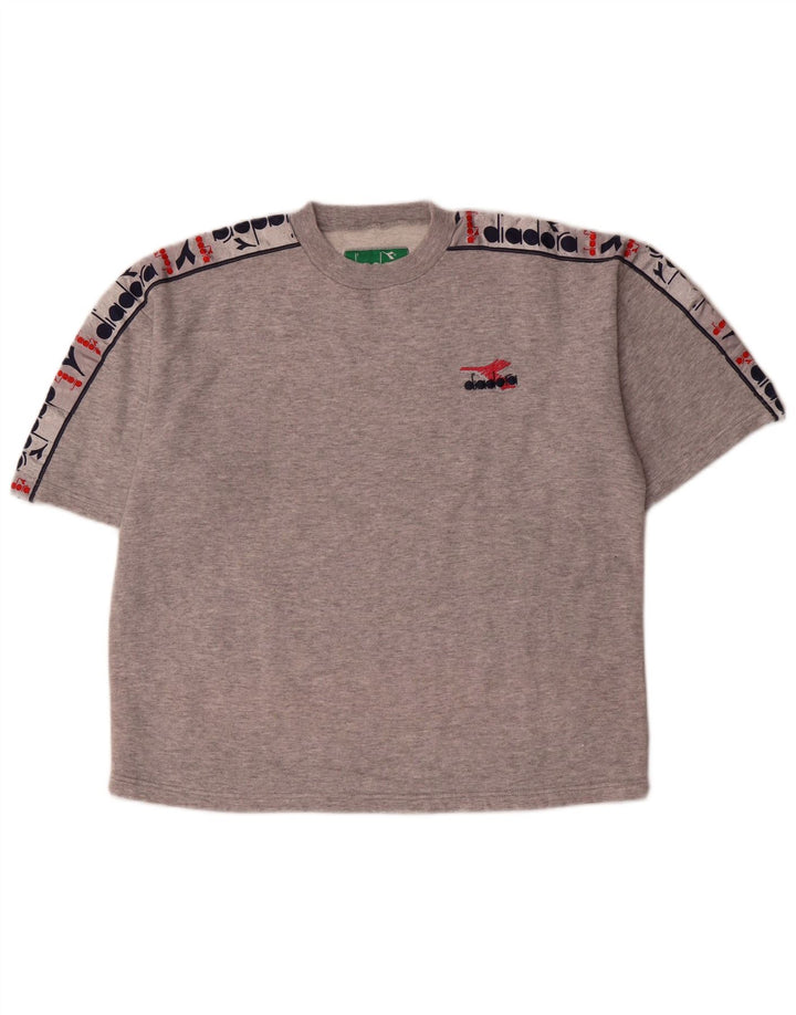Diadora Hombre Camiseta Gráfica Top Gris Medio