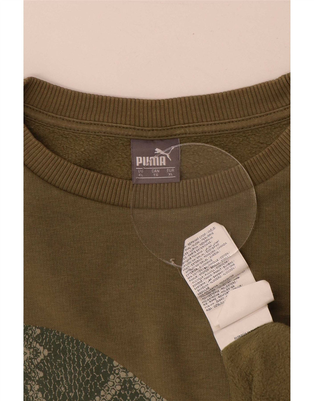 Puma Hombre Sudadera Gráfica Jumper XL Algodón Caqui