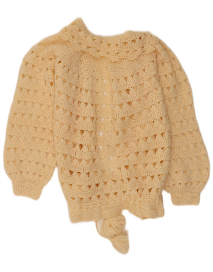Vintage mujer Cardigan suéter Reino Unido 12 Medio Beige