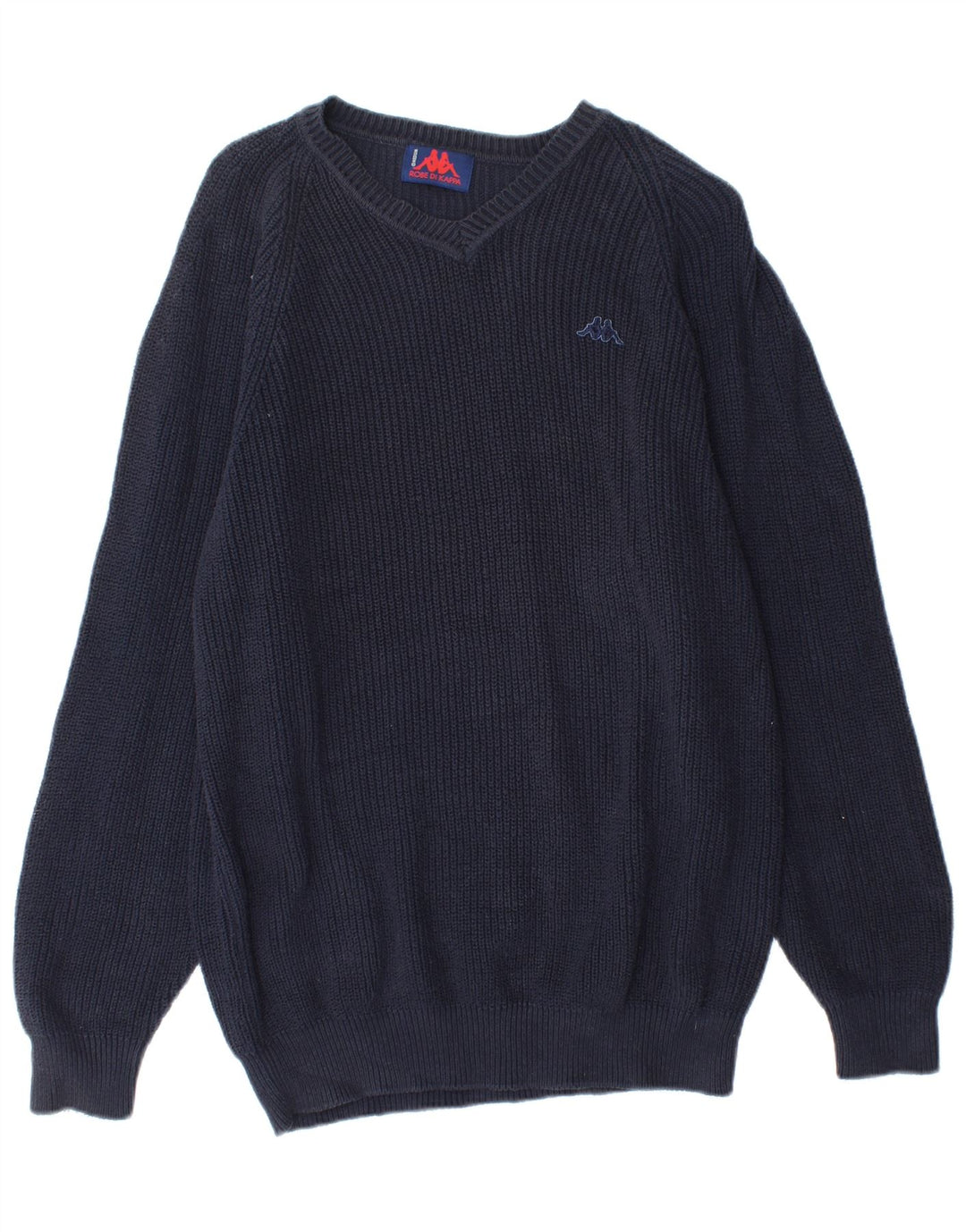 Kappa Hombre Jersey Con Cuello En V Jersey Medio Azul Marino Algodón