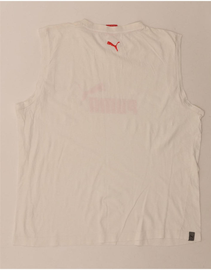 PUMA Mens Graphic Vest Top XL White Vintage Puma and Second-Hand Puma from Messina Hembry 