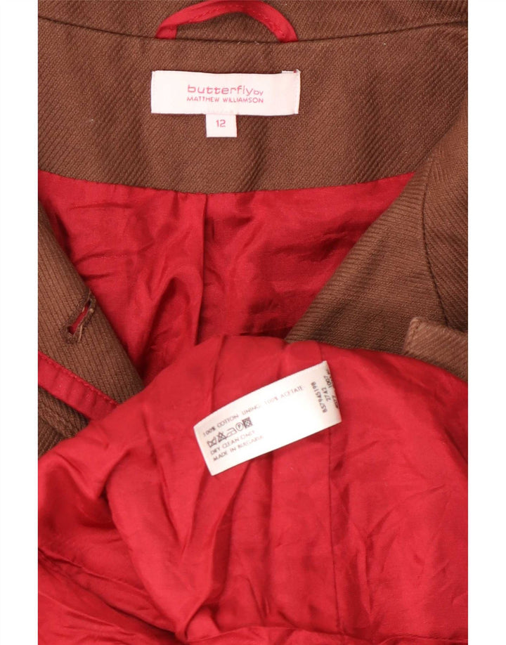 Mathew Williamson Chaqueta Blazer para Mujer Reino Unido 12 Algodón Marrón Medio