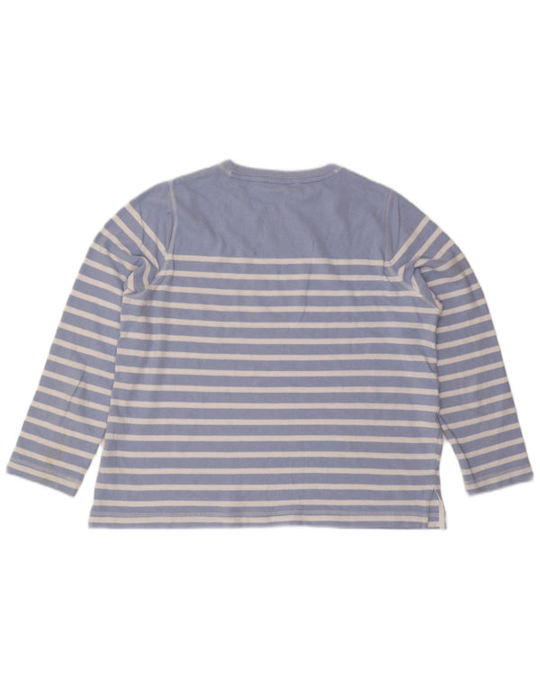 Marks & Spencer - Camiseta de manga larga para mujer, talla 40, XL, algodón a rayas azules