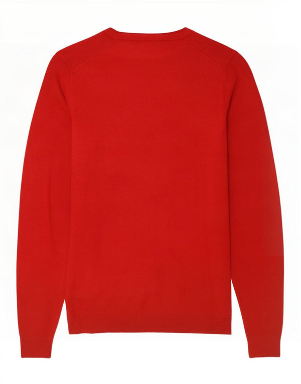 Zara Hombre Jersey Cuello Pico XL Viscosa Rojo