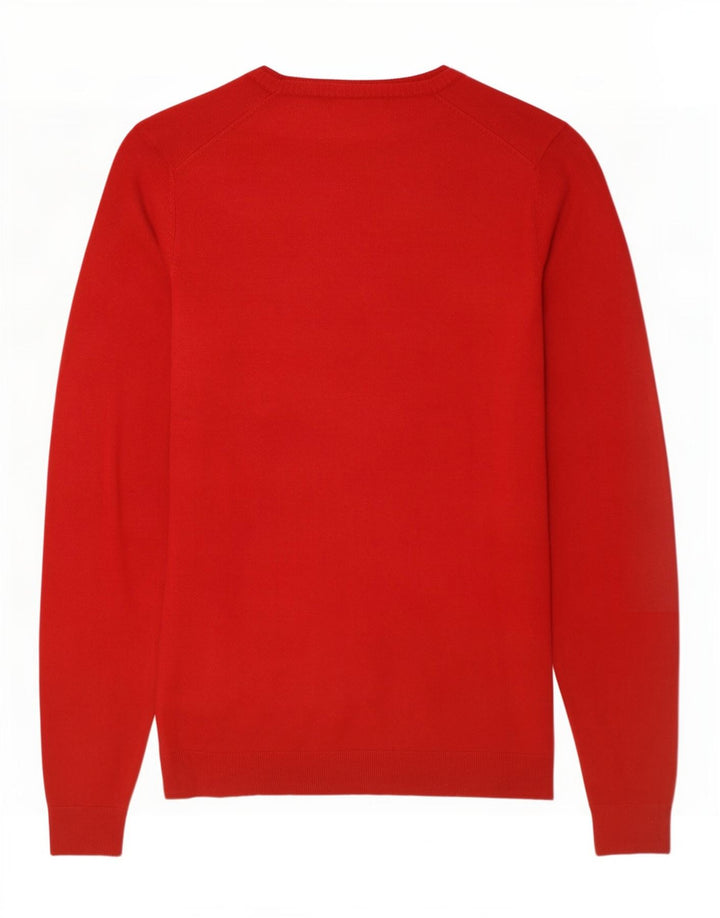 Zara Hombre Jersey Cuello Pico XL Viscosa Rojo