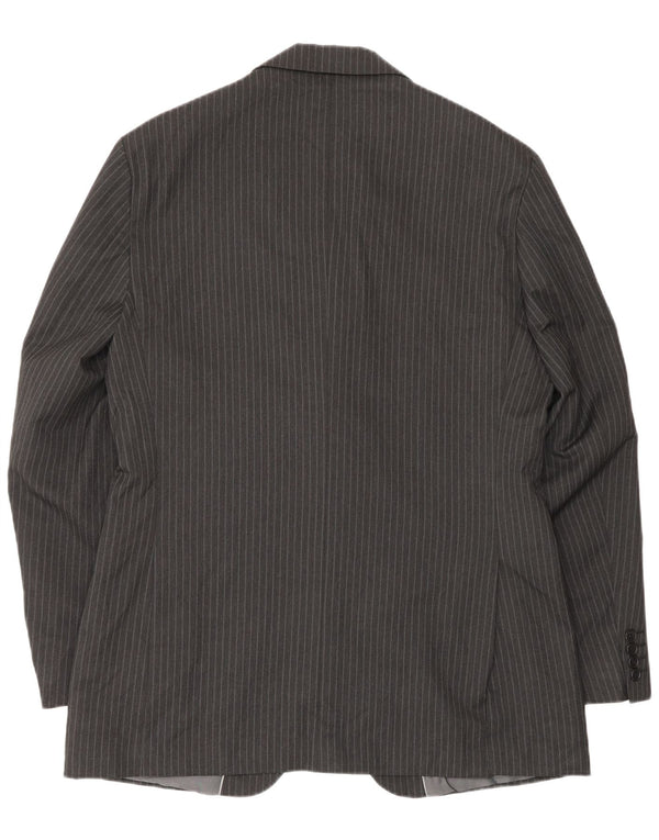 Marks & Spencer Chaqueta tipo blazer de 2 botones para hombre IT 40 Large Grey Pinstripe