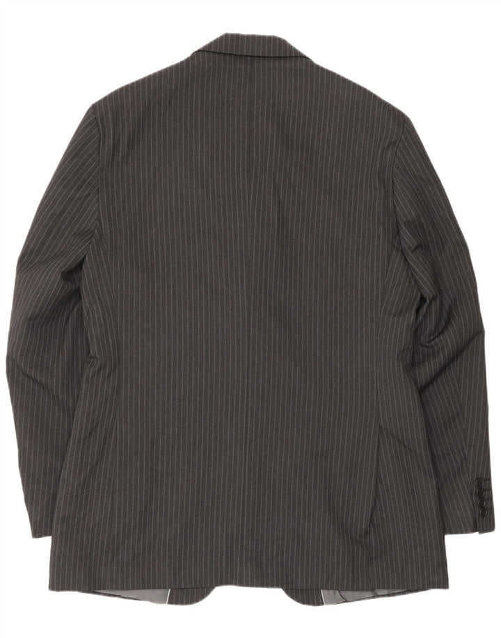 Marks & Spencer Chaqueta tipo blazer de 2 botones para hombre IT 40 Large Grey Pinstripe