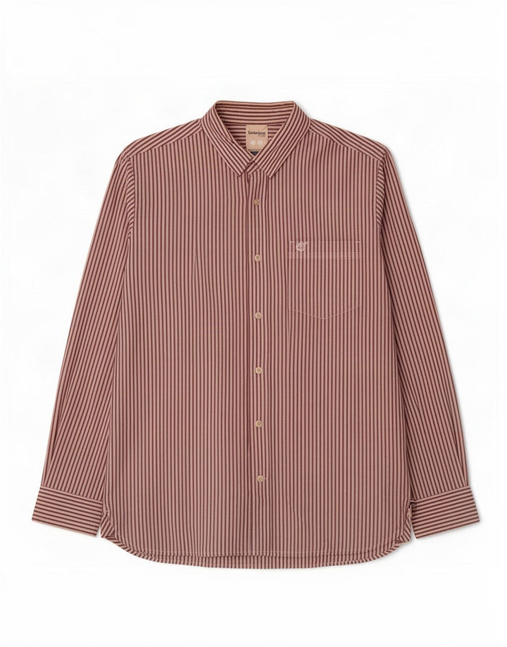 Timberland Camisa Regular Fit Para Hombre Algodón A Rayas Blancas Medianas