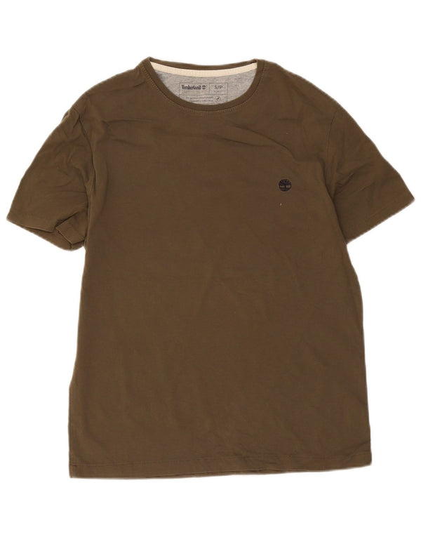 Timberland Camiseta Slim Fit para Hombre Top Small Khaki Cotton