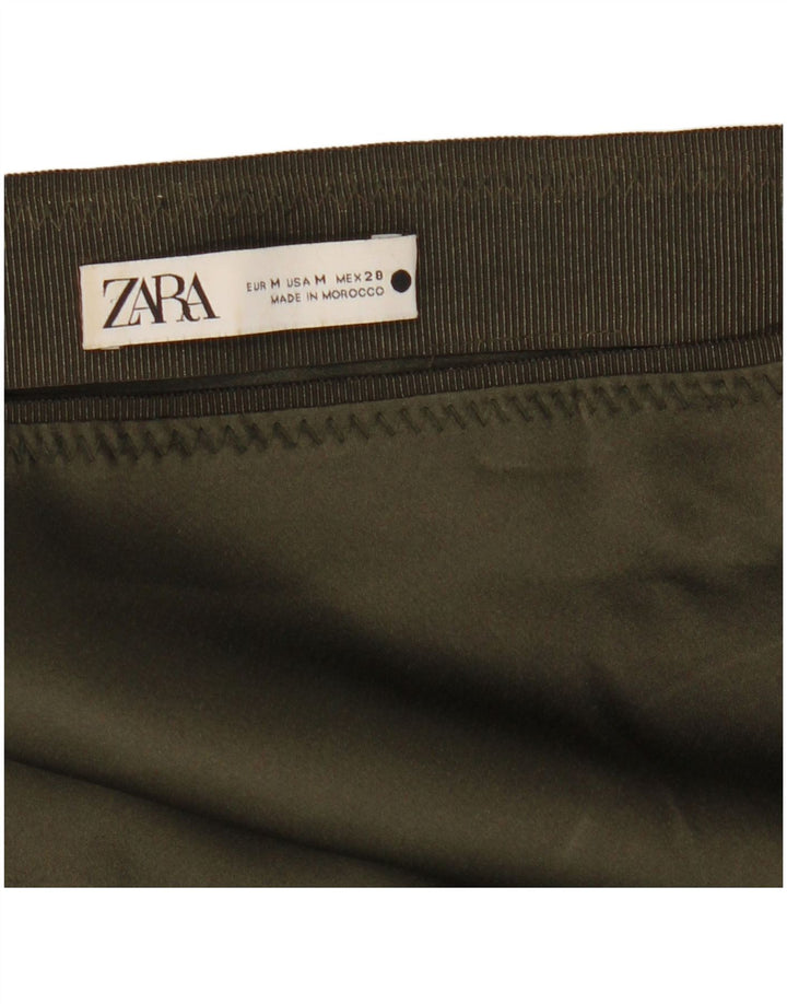 Zara Mujer Maxi Falda De Cintura Alta Mediana W28 Caqui