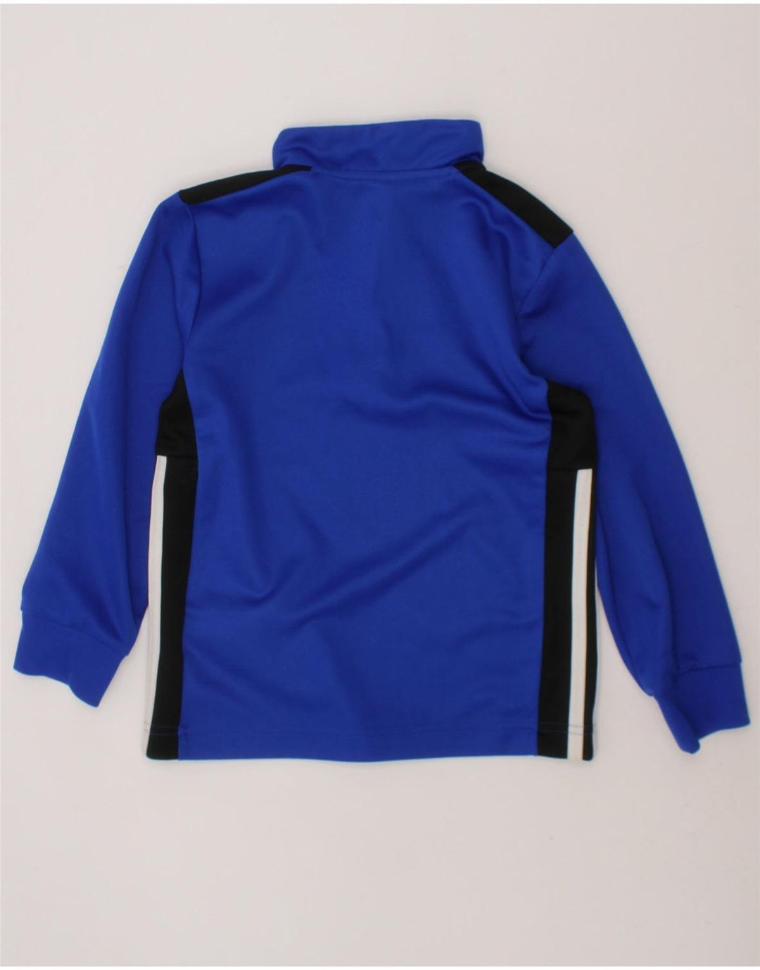 ADIDAS Boys Climalite Pullover Tracksuit Top 5-6 Years Blue Colourblock Vintage Adidas and Second-Hand Adidas from Messina Hembry 