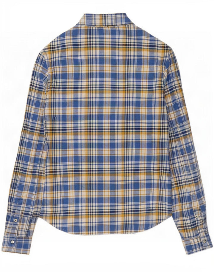 Camisa De Franela De Algodón A Cuadros Azul Medio Lee Hombre