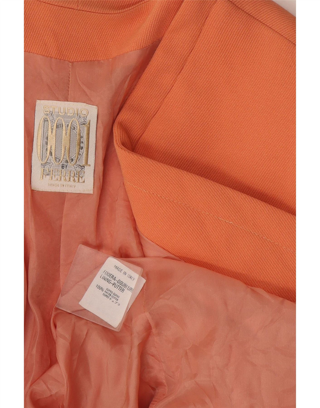Ferre Chaqueta Blazer de 1 Botón para Mujer UK 44 Grande Naranja