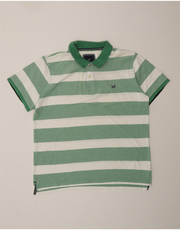 CREW CLOTHING Polo para hombre XL Algodón a rayas verdes