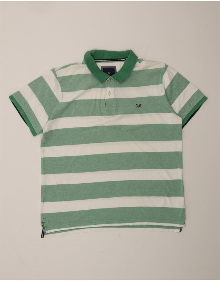 CREW CLOTHING Polo para hombre XL Algodón a rayas verdes