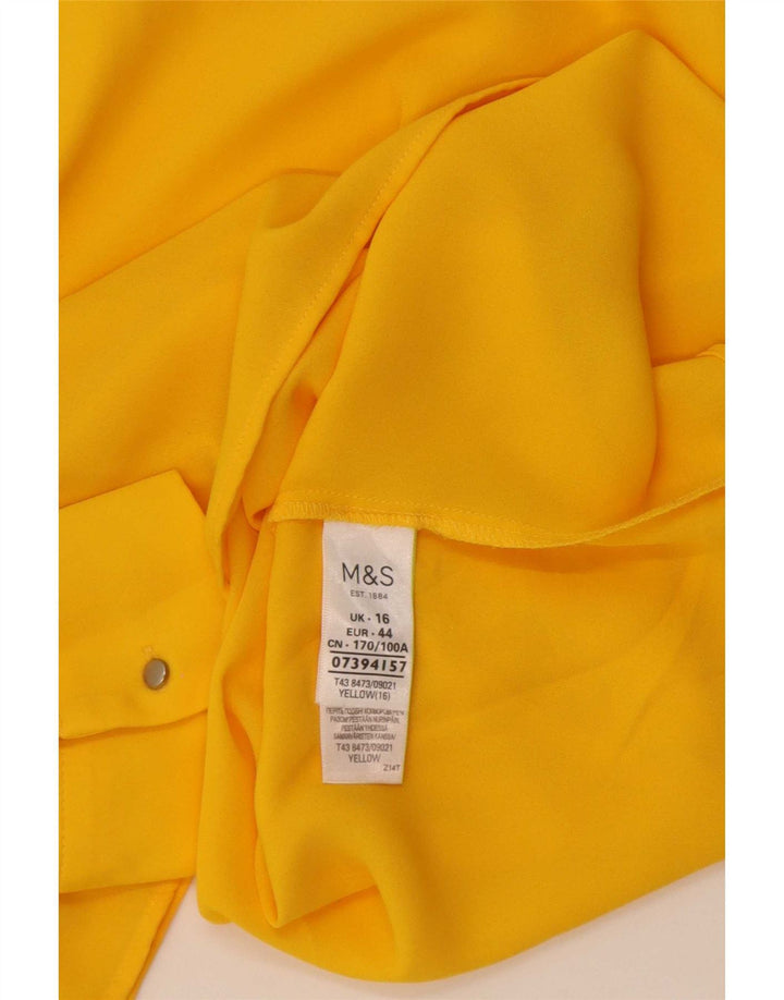 Marks & Spencer Top para mujer de manga larga UK 46 Grande Poliéster amarillo