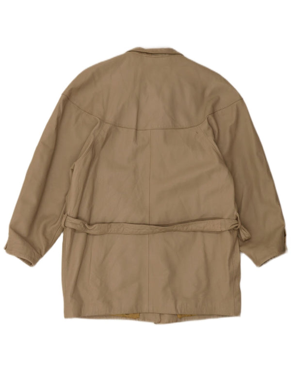 Chaqueta de cuero vintage para mujer EU 40 Beige medio