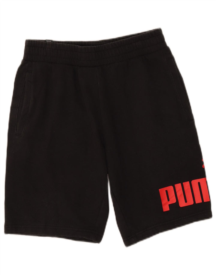PUMA Shorts deportivos con gráficos para hombre, talla pequeña, negro