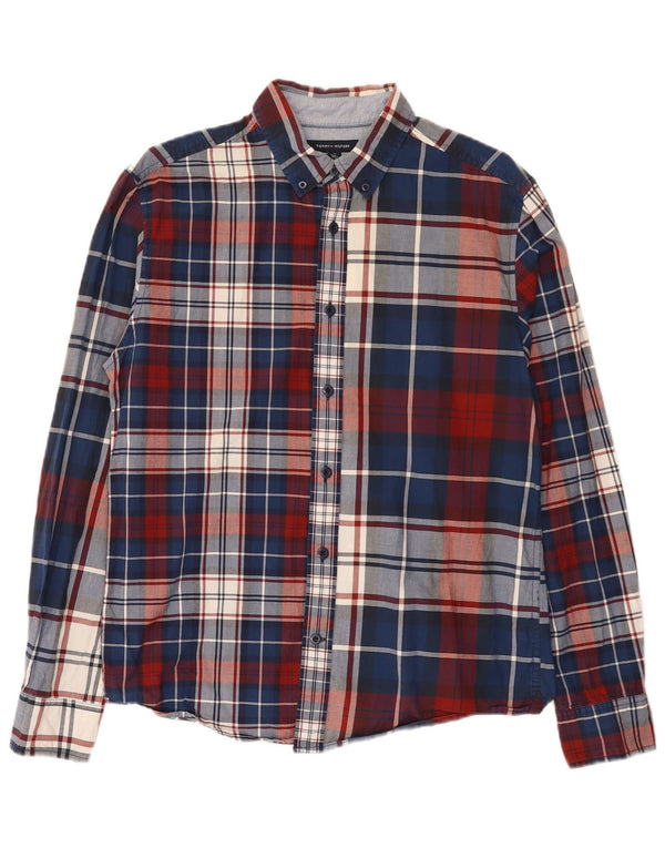 Camisa Tommy Hilfiger Hombre Regular Fit Algodón A Cuadros Azul Medio