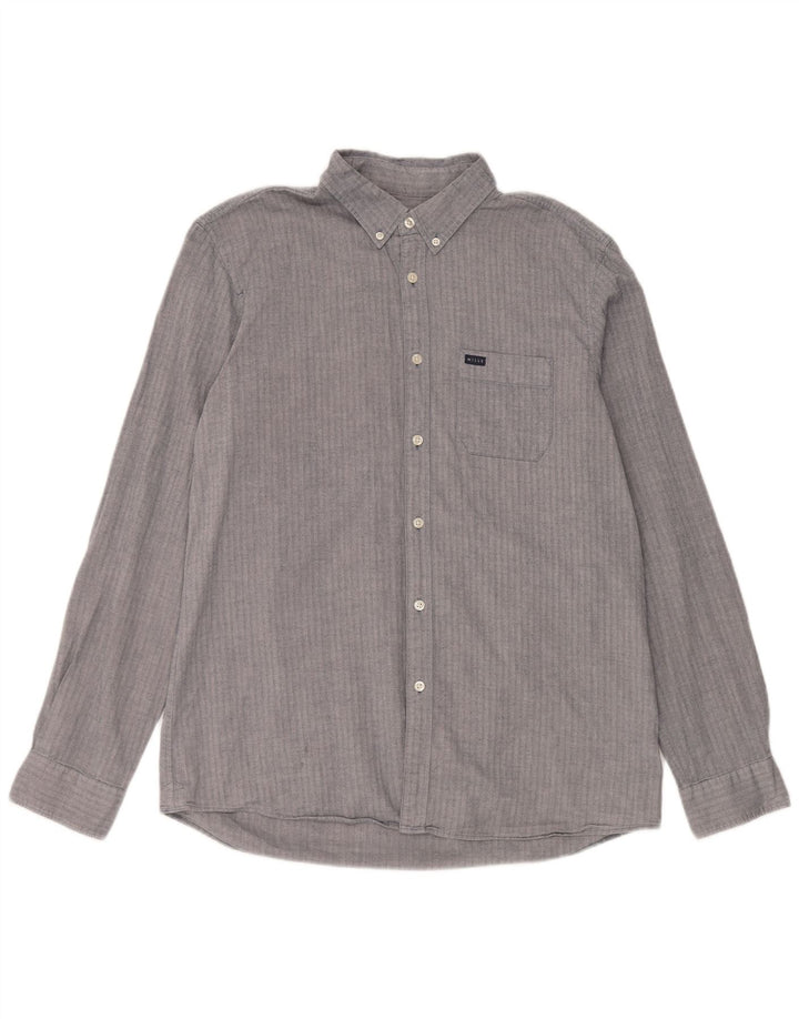 Camisa Jack Wills para hombre de corte clásico de algodón en espiga azul grande
