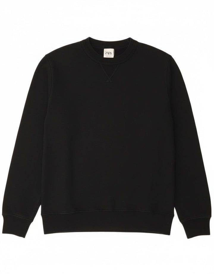 Zara Hombre Sudadera Jumper Medium Negro Algodón