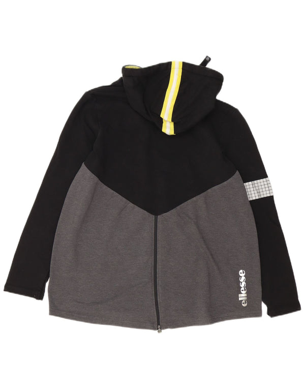 Ellesse Jersey con capucha gráfica para mujer UK 46 Large Gris Colorblock Algodón