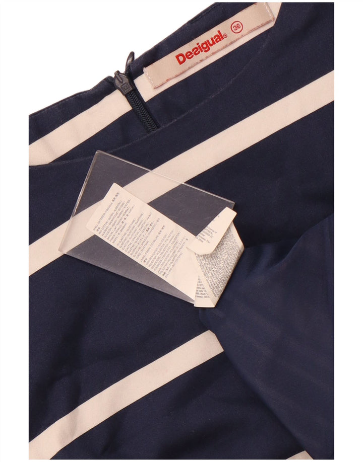 Desigual Vestido tubo sin mangas para mujer EU 36 Small Azul marino a rayas