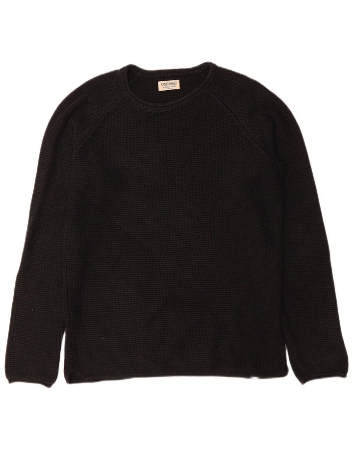 Jack & Jones Jersey De Cuello Redondo Para Hombre Jersey De Algodón Negro Mediano