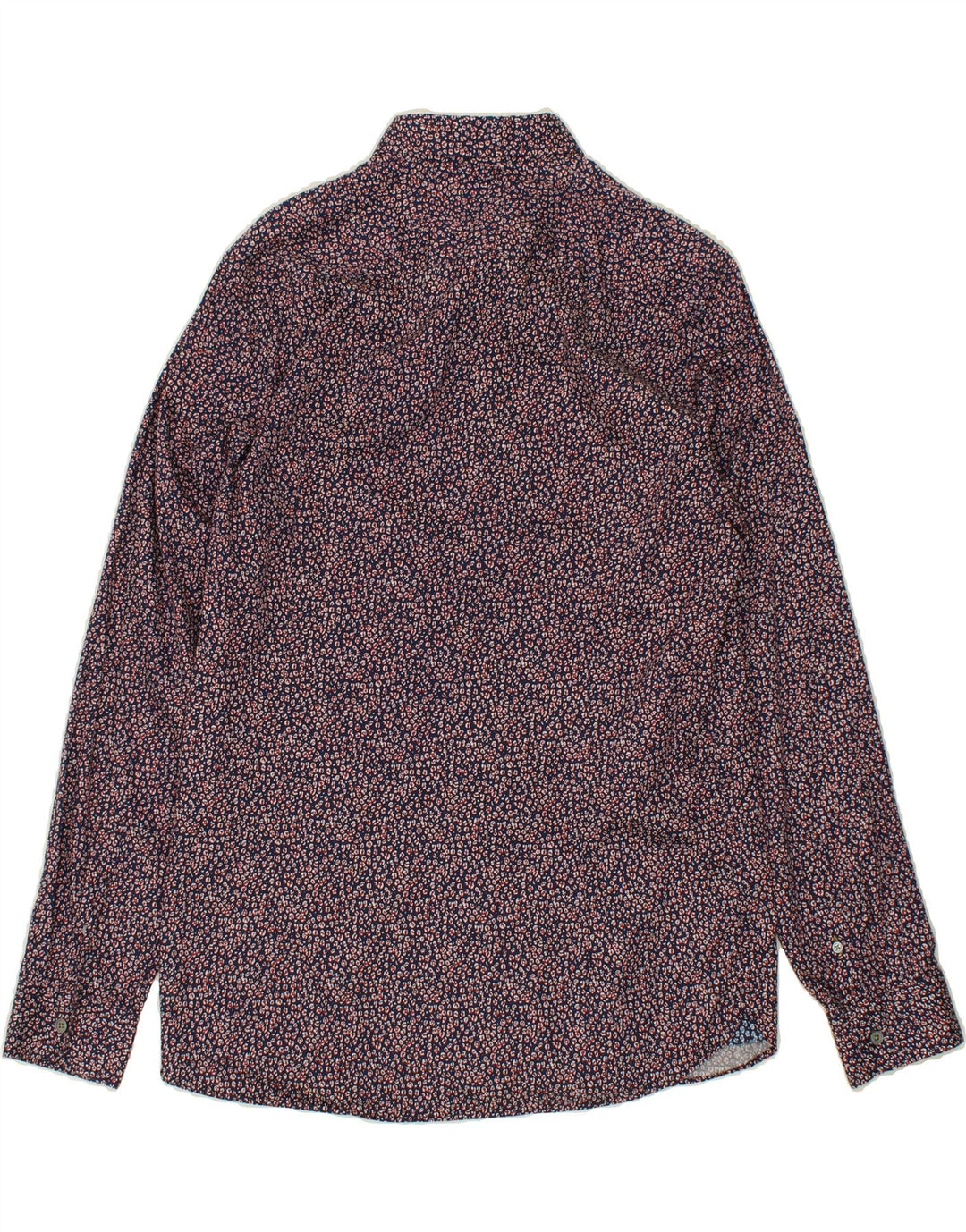 TED BAKER Mens Slim Shirt Size 4 Large Navy Blue Floral Cotton Vintage Ted Baker and Second-Hand Ted Baker from Messina Hembry 