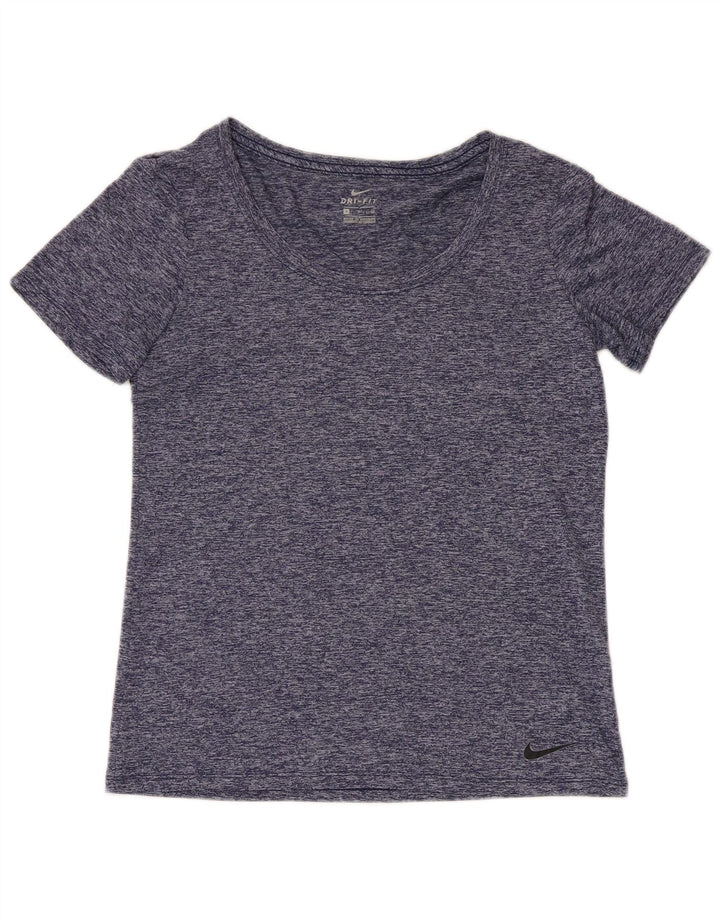 Nike Camiseta Dri Fit para Mujer Top UK 10 Small Azul Marino Moteado Poliéster