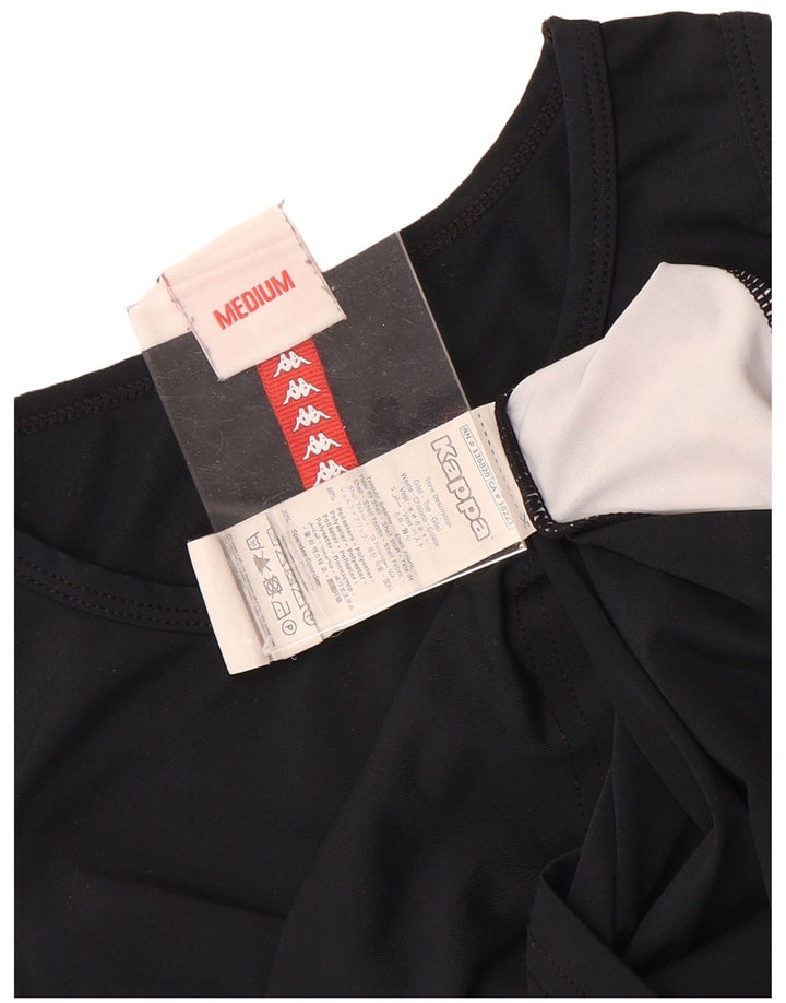 Kappa Top sin mangas con gráfico corto para mujer UK 12 Medium Black