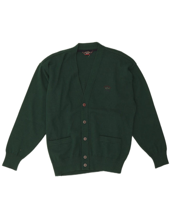 Paul & Shark Mens Yachting Cardigan Suéter De Lana Verde Medio