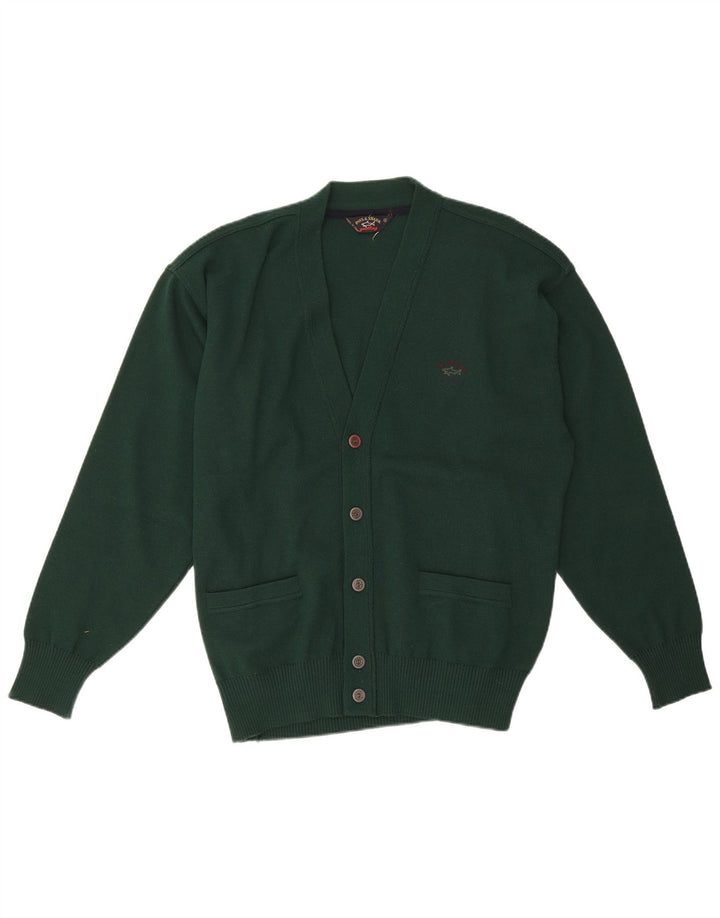 Paul & Shark Mens Yachting Cardigan Suéter De Lana Verde Medio