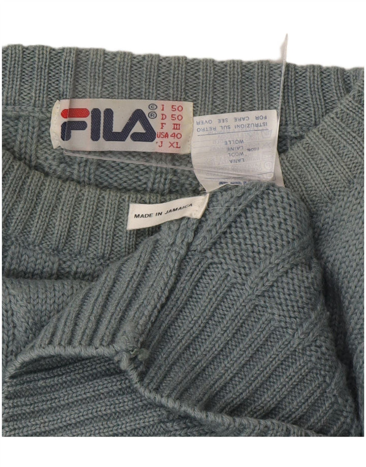 FILA Jersey holgado con cuello redondo para hombre IT 50 Medium Blue Wool