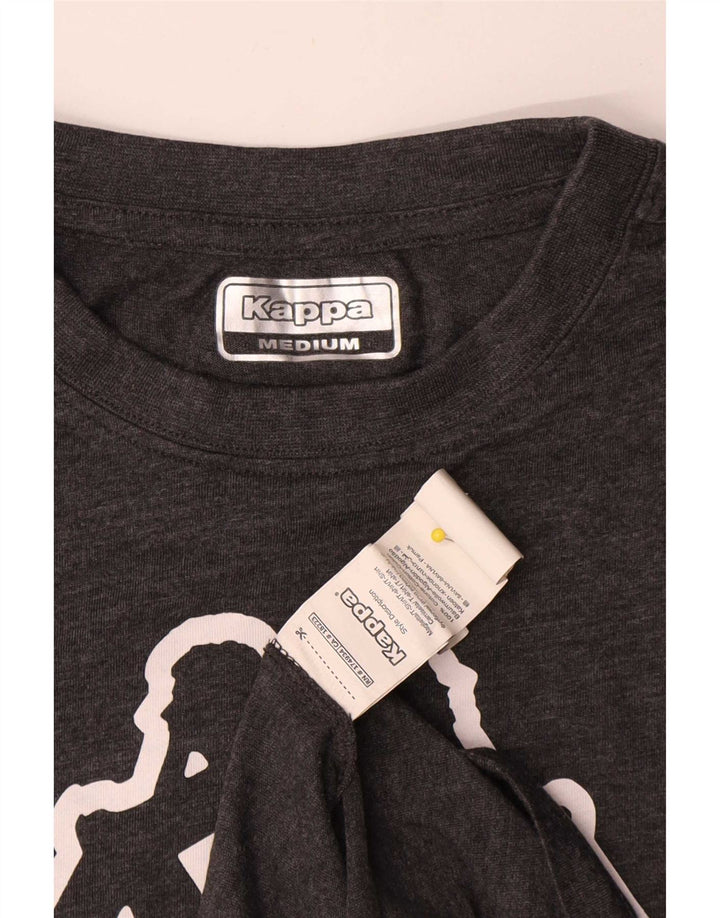 Kappa Hombre Camiseta Gráfica Top Algodón Gris Medio