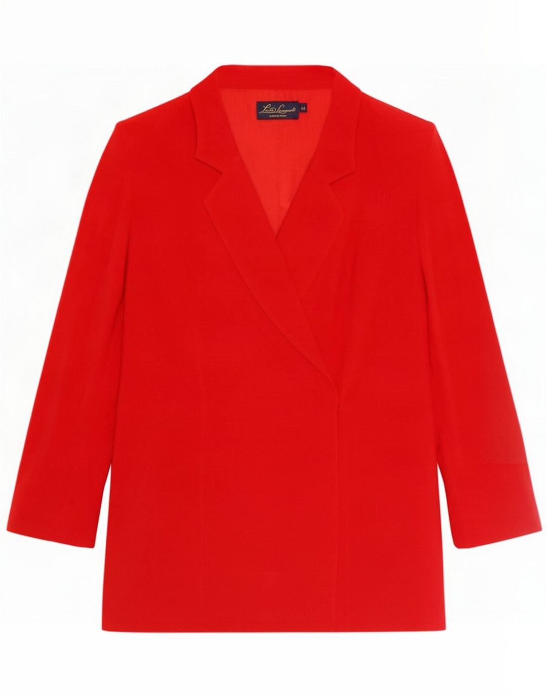 Luisa Spagnoli Chaqueta tipo blazer abierta larga para mujer IT 44 Acetato rojo mediano