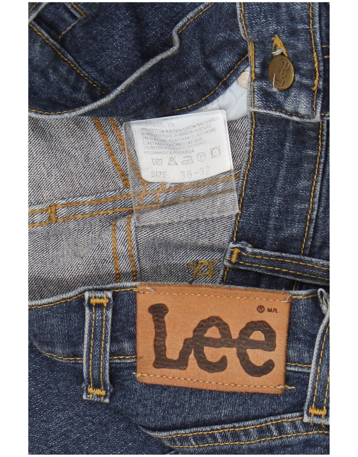 Lee Vaqueros Rectos Brooklyn Para Hombre W38 L32 Algodón Azul