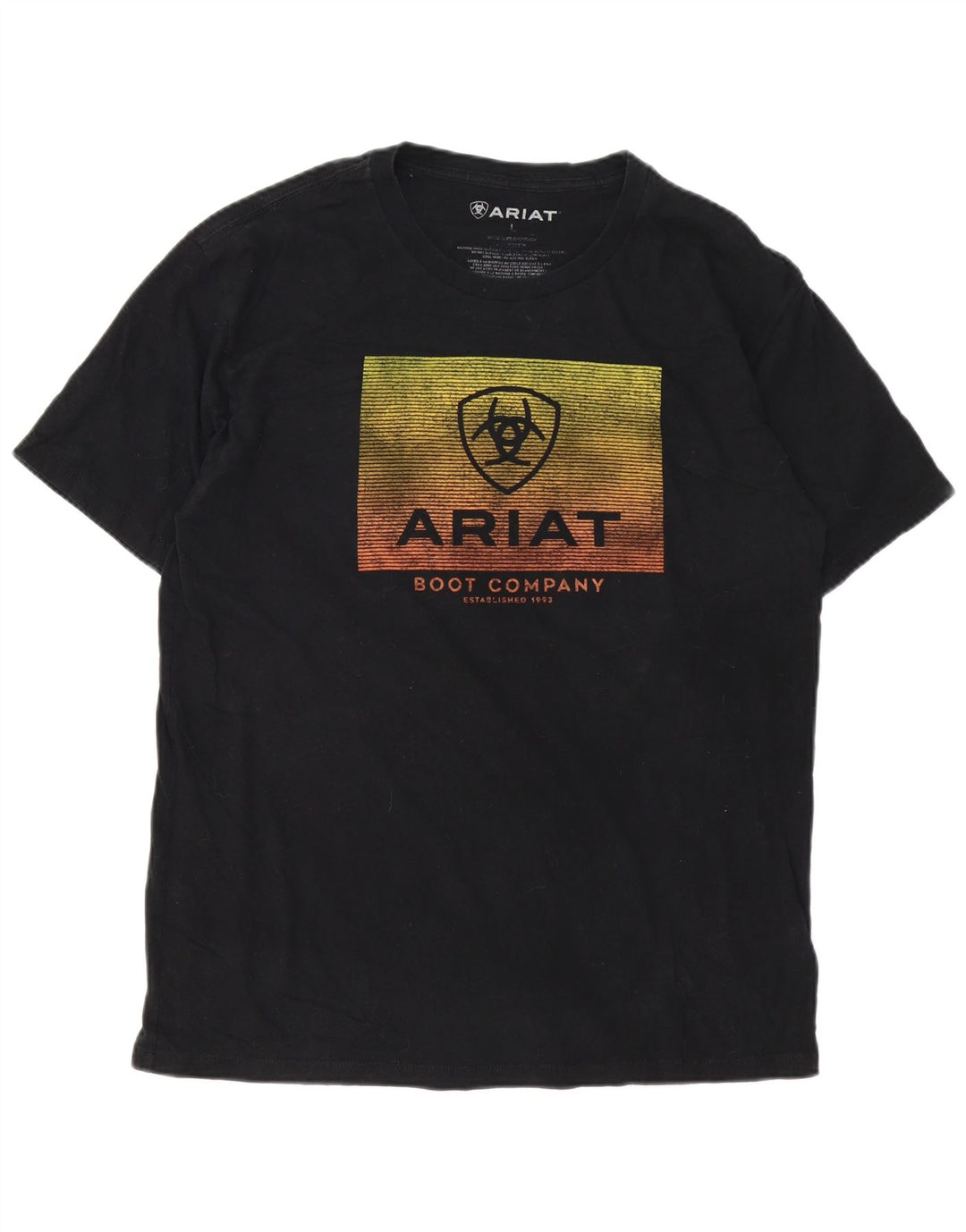 ARIAT Camiseta gráfica para hombre Top grande de algodón negro