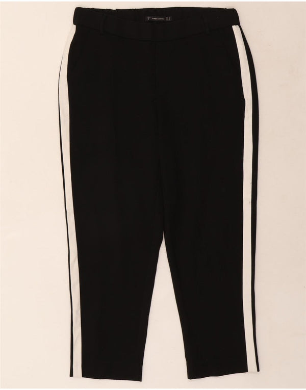 Zara Mujer Trafaluc Pantalón Corto Mediano W30 L24 Bloque De Color Negro