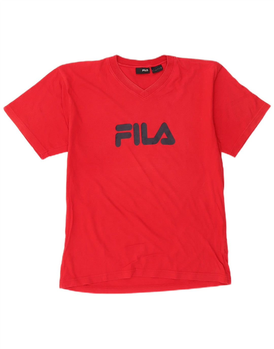 FILA Camiseta gráfica para hombre Top grande de algodón rojo