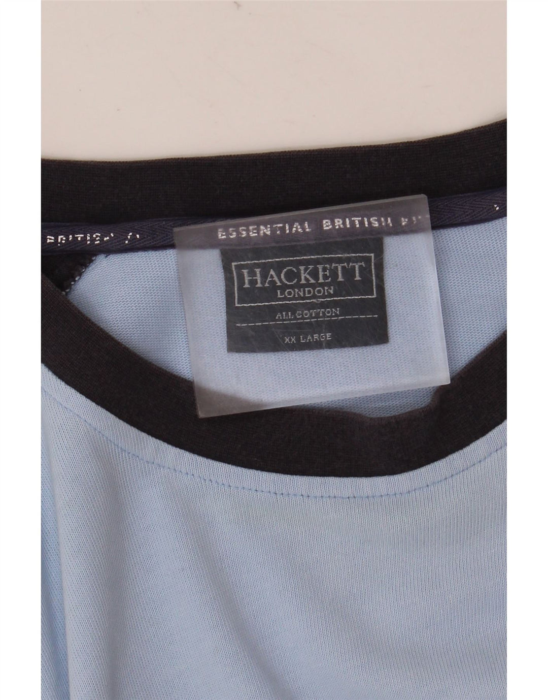 Hackett Mens Graphic Top Manga Larga 2XL Azul Colorblock Algodón